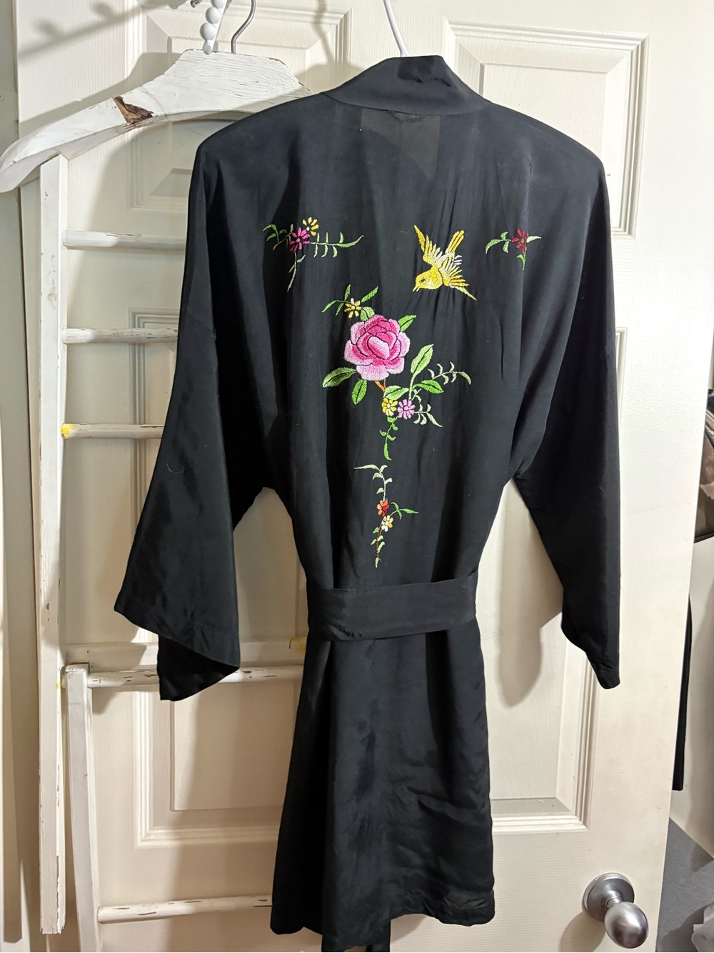 ESME Black Garment with Embroidered Floral Detail